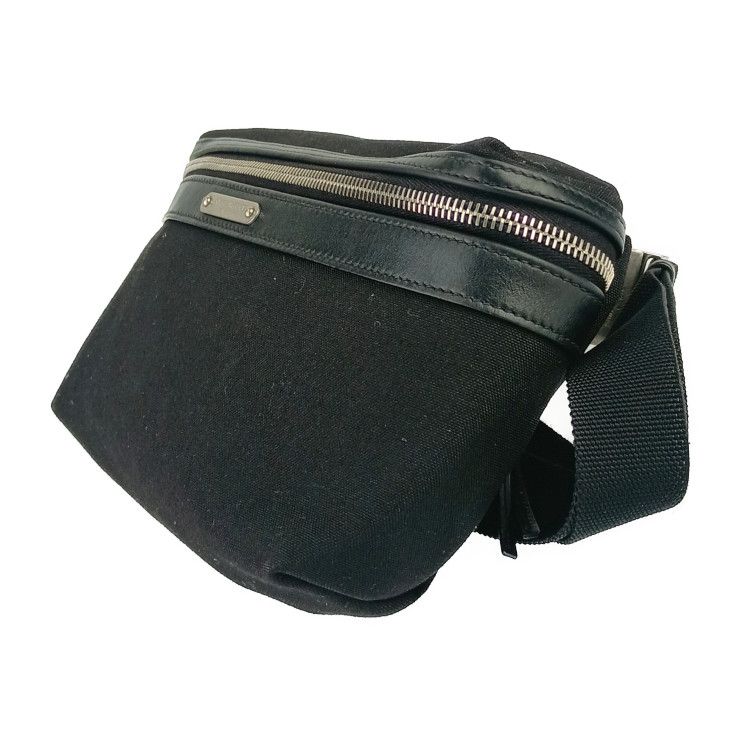 Saint Laurent Paris Waist Bag City Belt Black Canvas Leather Men