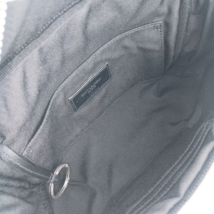 Saint Laurent Paris Waist Bag City Belt Black Canvas Leather Men