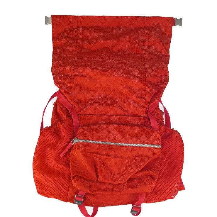 Bottega Veneta Backpack Trekking Tomato Red Tone Silver Hardware Nylon
