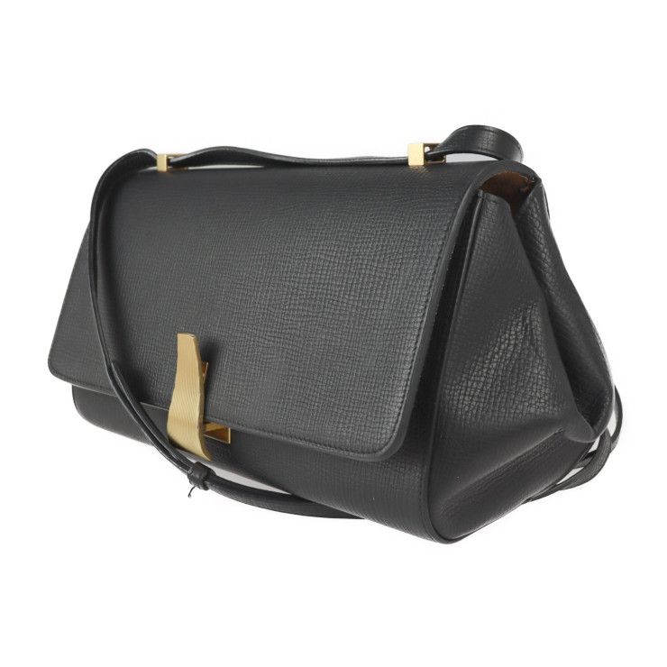 Bottega Veneta Angle Shoulder Bag Calf Leather Black