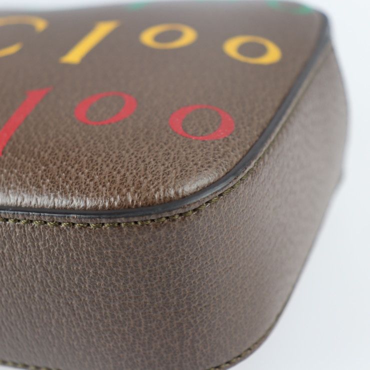 Gucci Belt Bag Waist Calf Leather Brown Multicolor Gold Hardware
