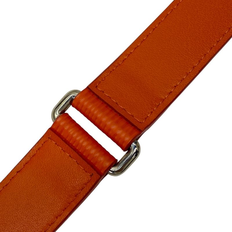 Louis Vuitton Epi Belt Accessories Logo Leather Orange Silver M9552