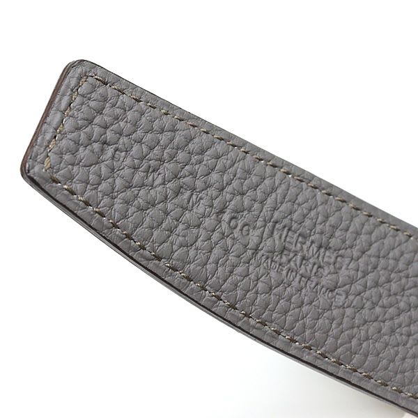 Hermes Belt Buckle H & Leather 32 Box Calf 135 Vaux Togo Black Ethane