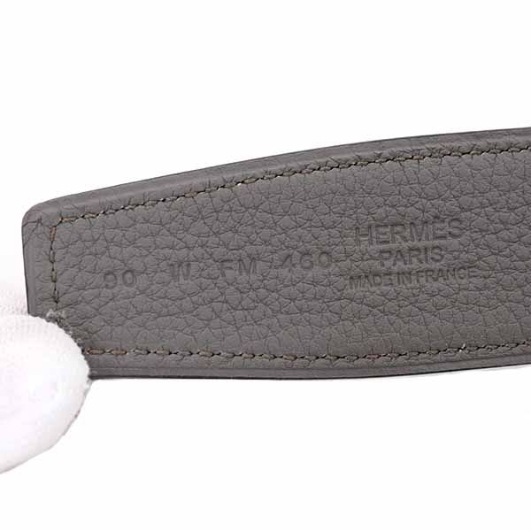 Hermes Belt Buckle H & Leather 32 Box Calf 135 Vaux Togo Black Ethane