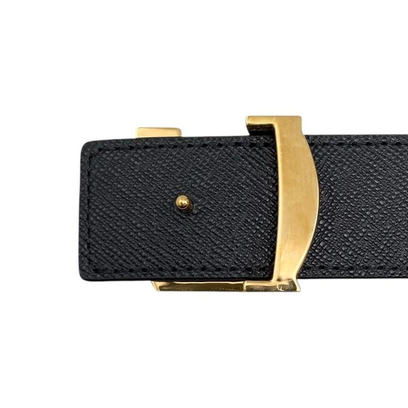 Louis Vuitton Belt Sainteur Initial M9453 Monogram Brown Black Gold Hardware