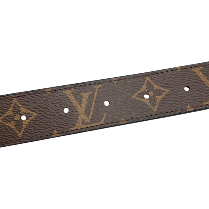 Louis Vuitton Belt Sainteur Initial M9453 Monogram Brown Black Gold Hardware