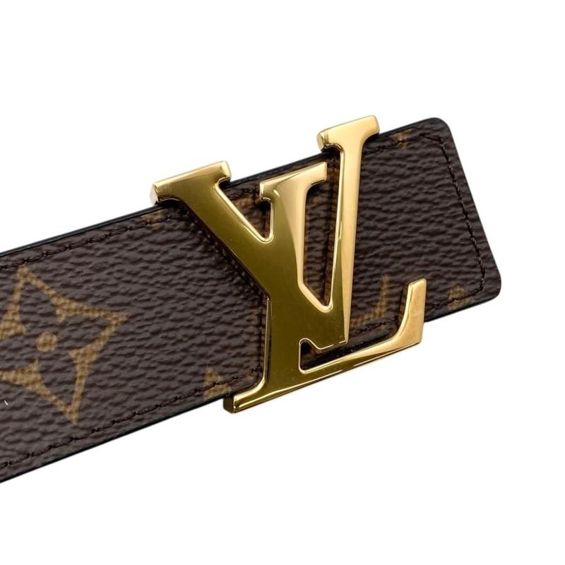 Louis Vuitton Belt Sainteur Initial M9453 Monogram Brown Black Gold Hardware