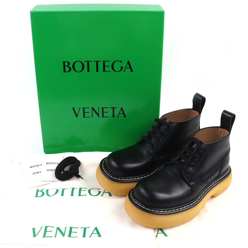 Bottega Veneta 23 SS Leather Bounce Boots Ankle Black 37