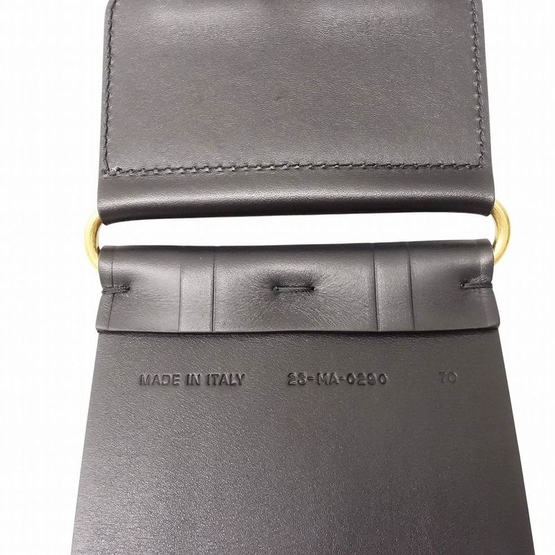 Christian Dior Logo Belt Corset Leather Double Waist Gold Hardware TNT