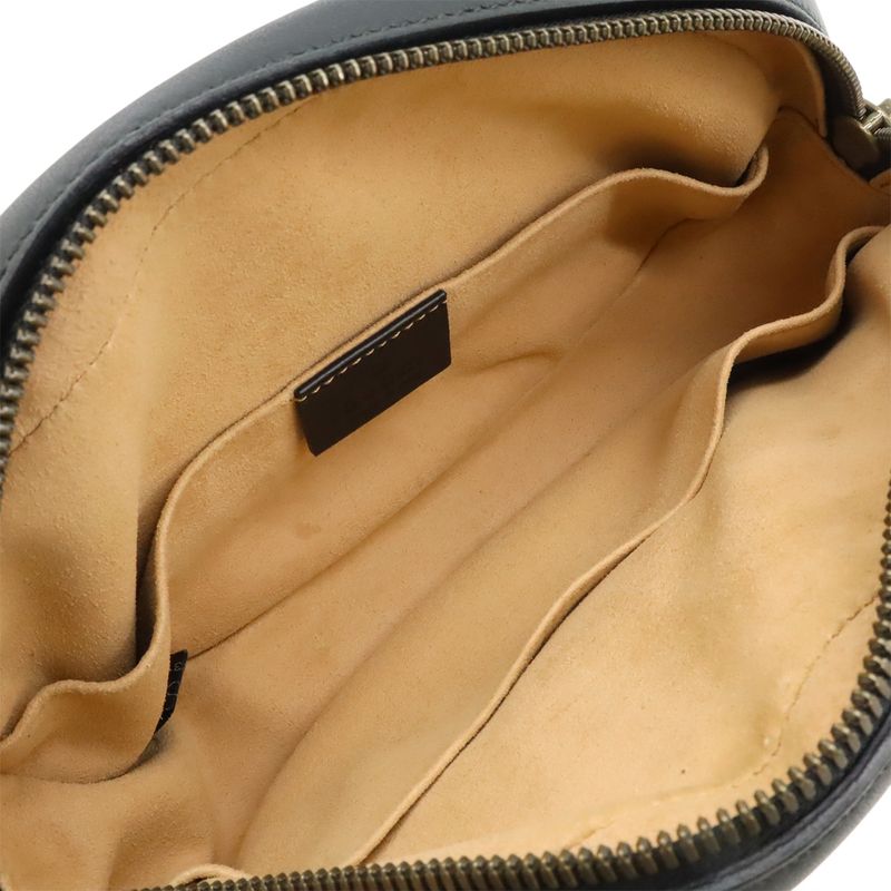 Gucci GG Marmont Belt Bag Body Waist Pouch Quilted Leather Black