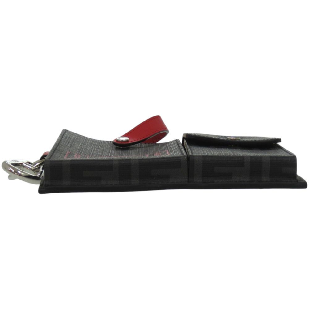 Fendi Pocket Charm Belt Bag Leather Black Red