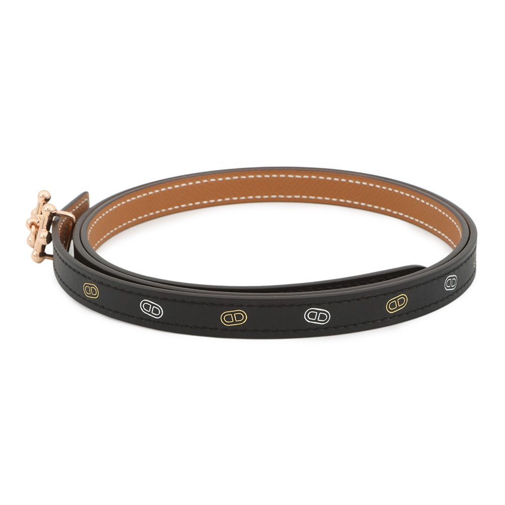 Hermes Belt Gallopin Surmer Black Gold Pink 90