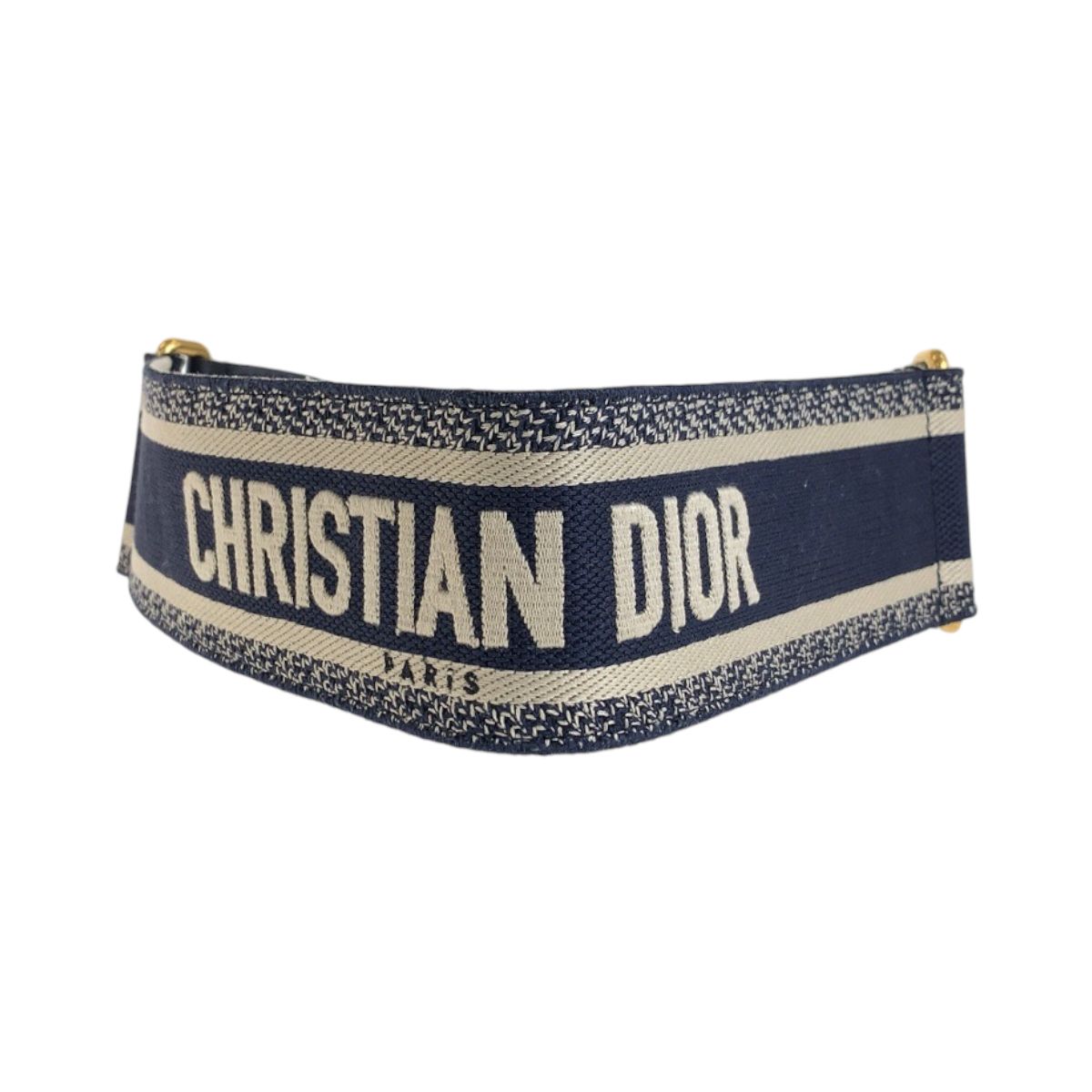 Dior Black Navy Gold Leather 50 MA Belt