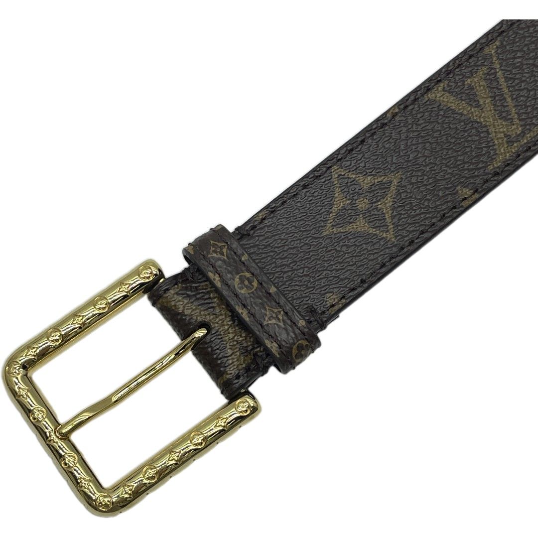 Louis Vuitton Belt Ceinture Monogram Canvas Brown Gold
