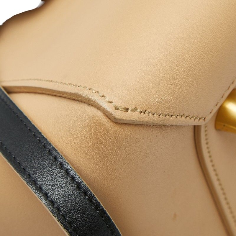 Celine Belt Bag 2-Way Beige Black Leather