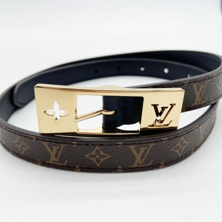 Louis Vuitton Belt LV Duo Reversible Brown Black Monogram