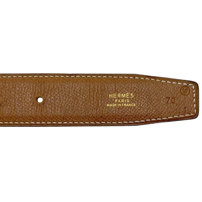 Hermes Belt Black Camel Brown Gold