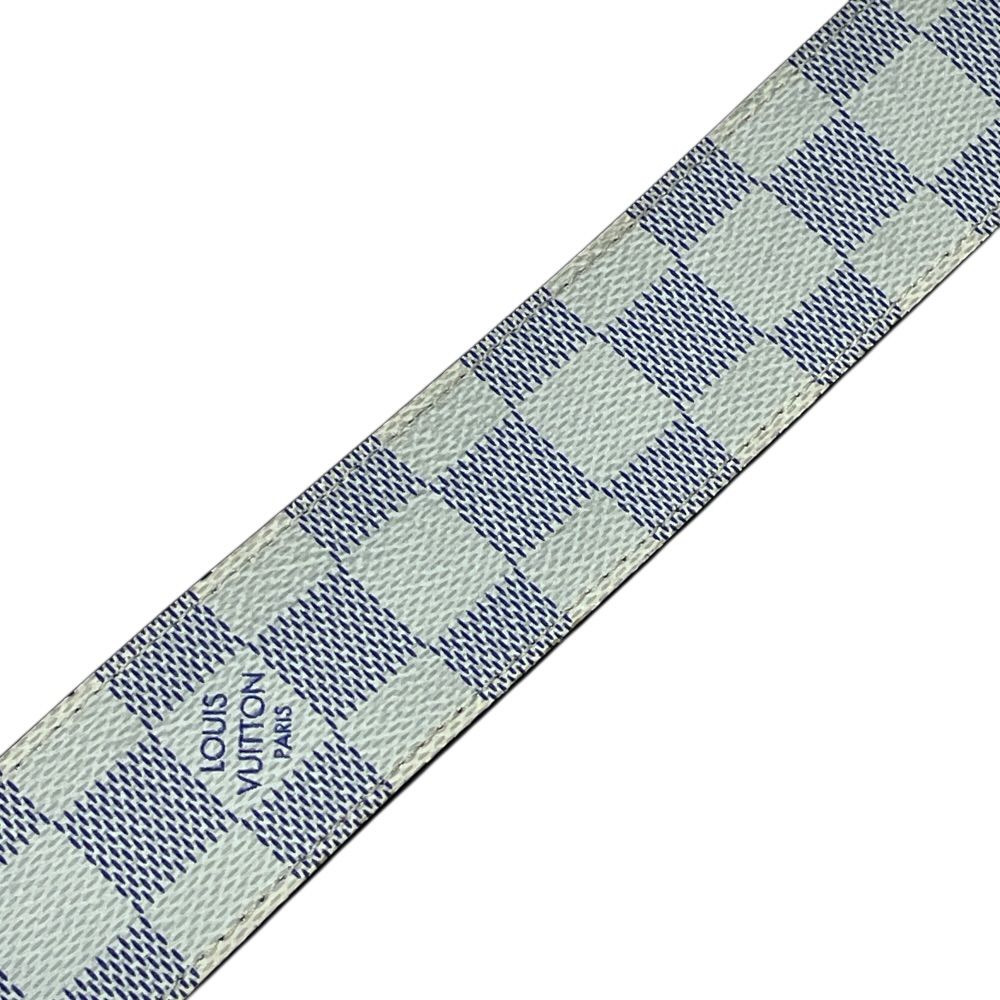 Louis Vuitton Damier Cobalt Azur Belt Silver Black Sophistication