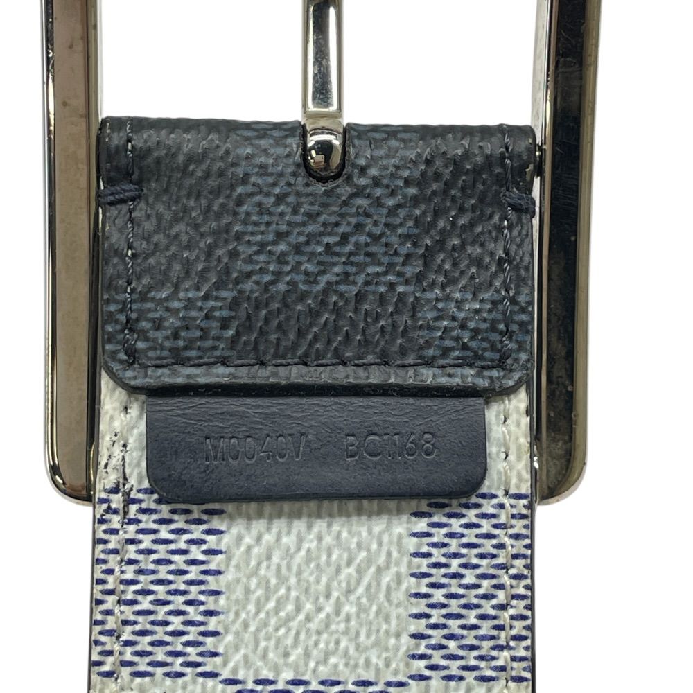 Louis Vuitton Damier Cobalt Azur Belt Silver Black Sophistication