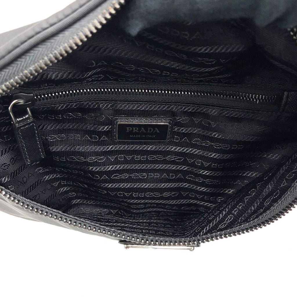 Prada Re-Nylon Sapphia Leather Belt Bag Black