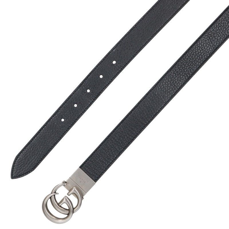 Gucci GG Logo Buckle Reversible Leather Belt 90