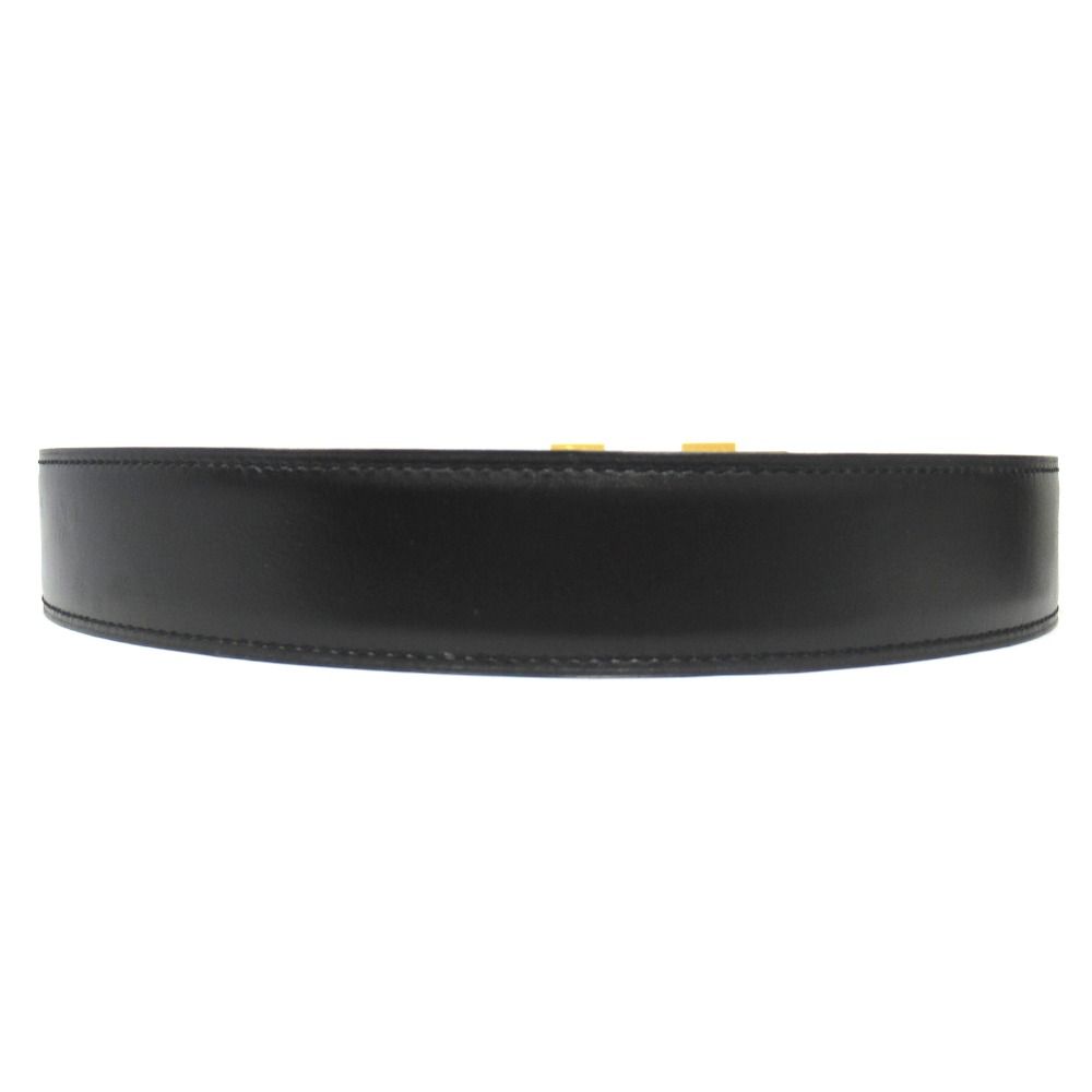 Hermes Buckle Reversible Belt Box Calfskin Leather 70 Black Beige