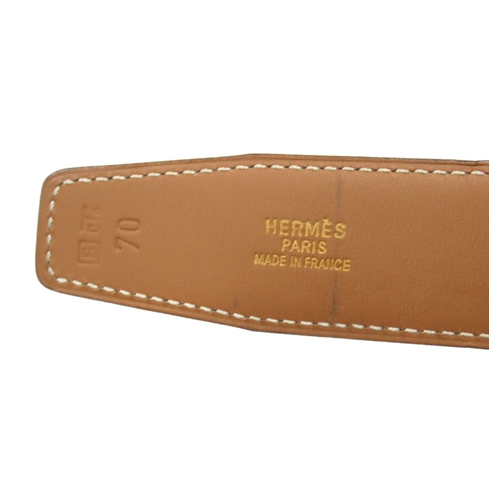 Hermes Buckle Reversible Belt Box Calfskin Leather 70 Black Beige