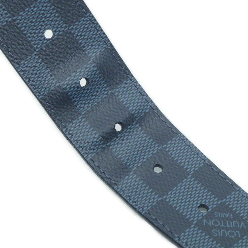 Louis Vuitton Ceinture Reverse Damier Belt All Over Pattern Leather Blue Black