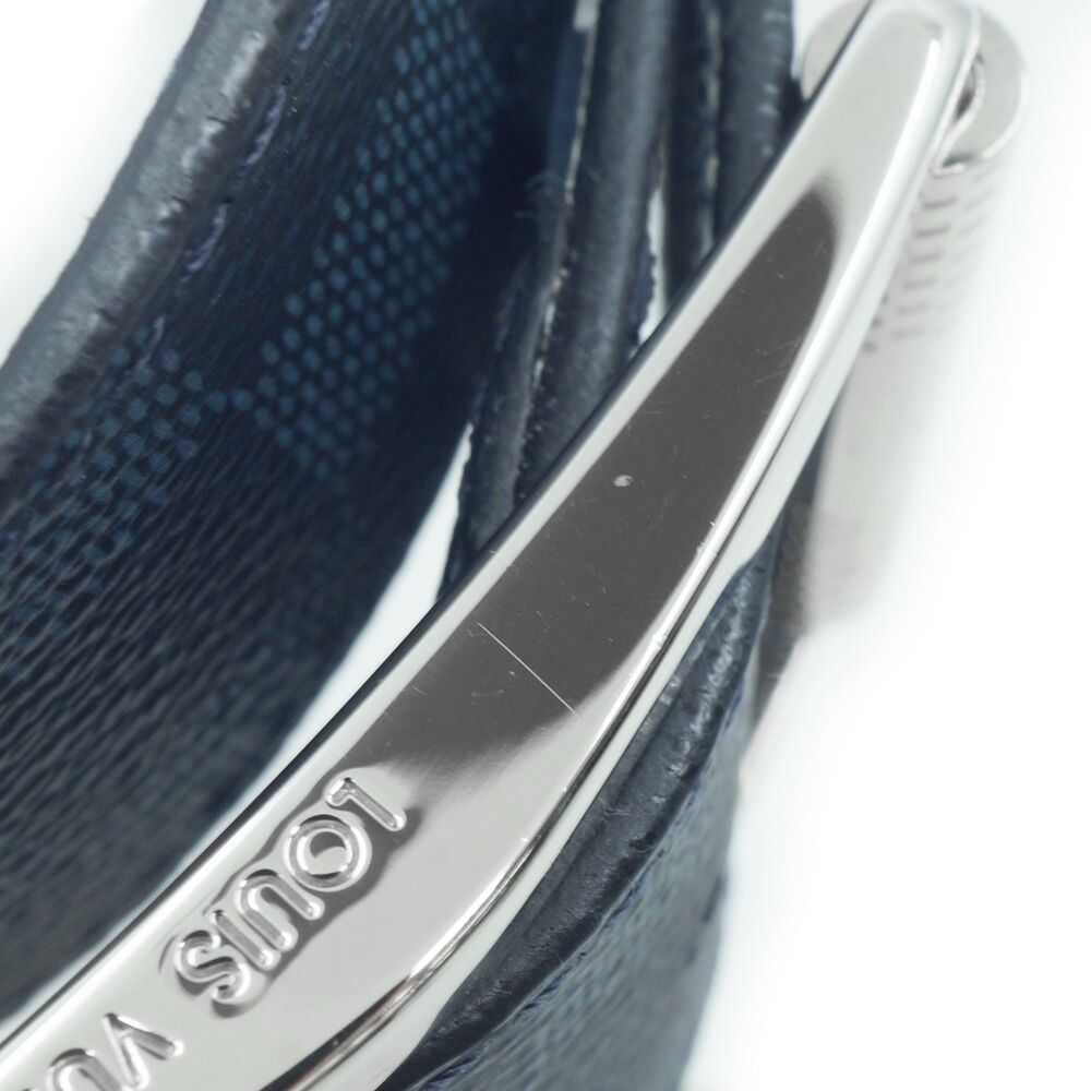 Louis Vuitton Ceinture Reverse Damier Belt All Over Pattern Leather Blue Black
