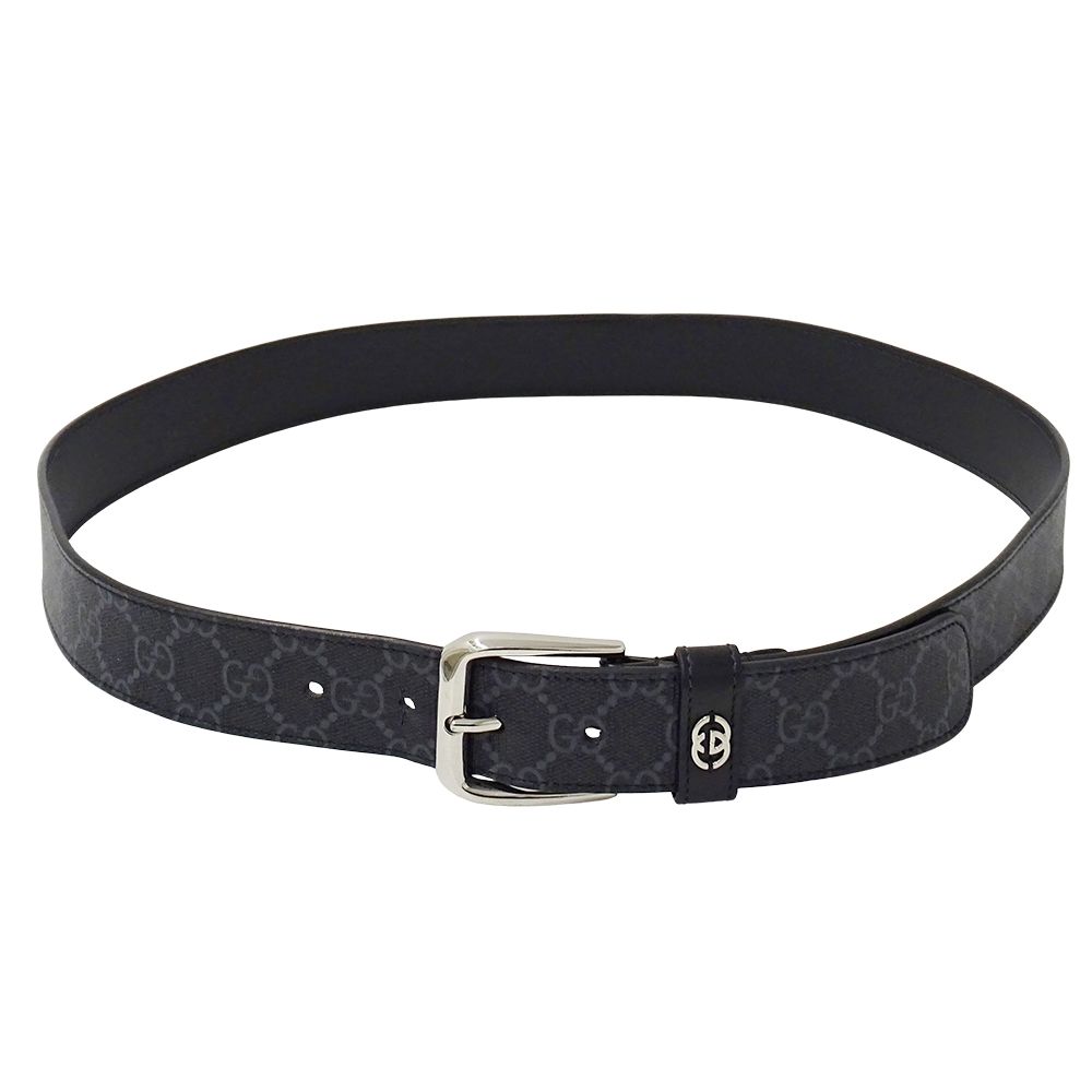 Gucci Belt Interlocking GG Supreme Leather Black Cool