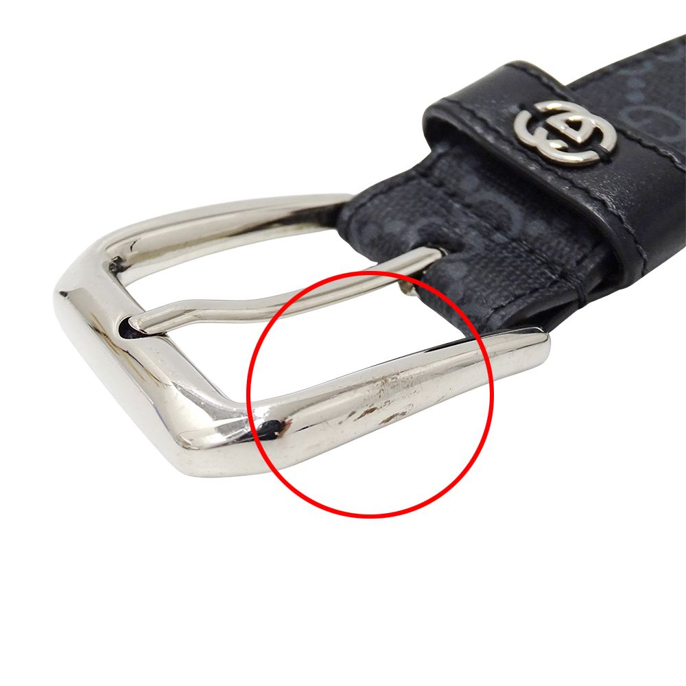 Gucci Belt Interlocking GG Supreme Leather Black Cool