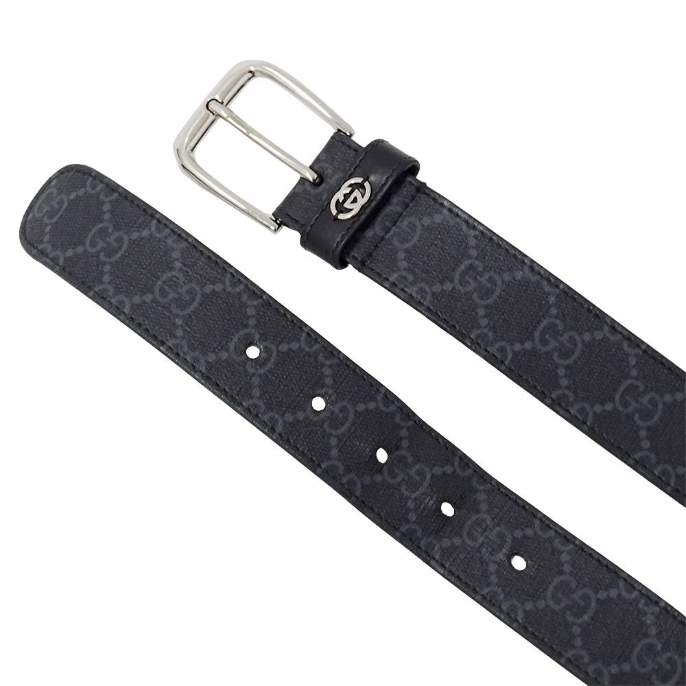 Gucci Belt Interlocking GG Supreme Leather Black Cool