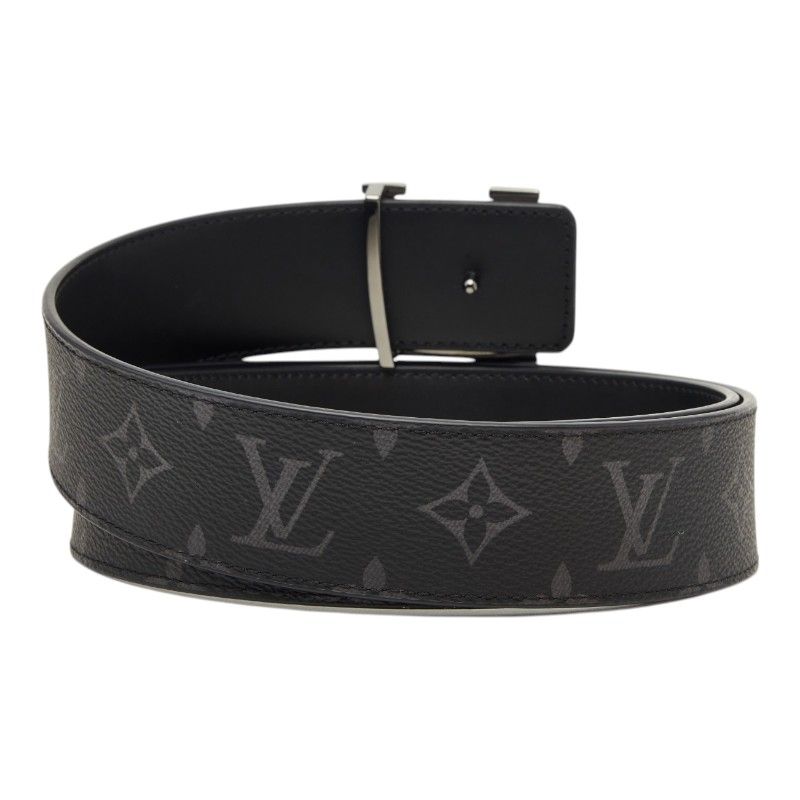 Louis Vuitton Monogram Eclipse Belt LV Initial 40 mm Reversible 38 Black Leather