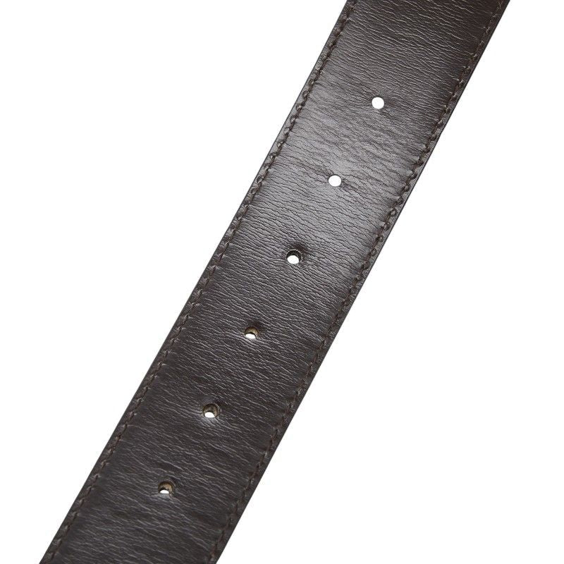 Gucci GG Pattern Interlocking Belt 90 36 Brown Leather