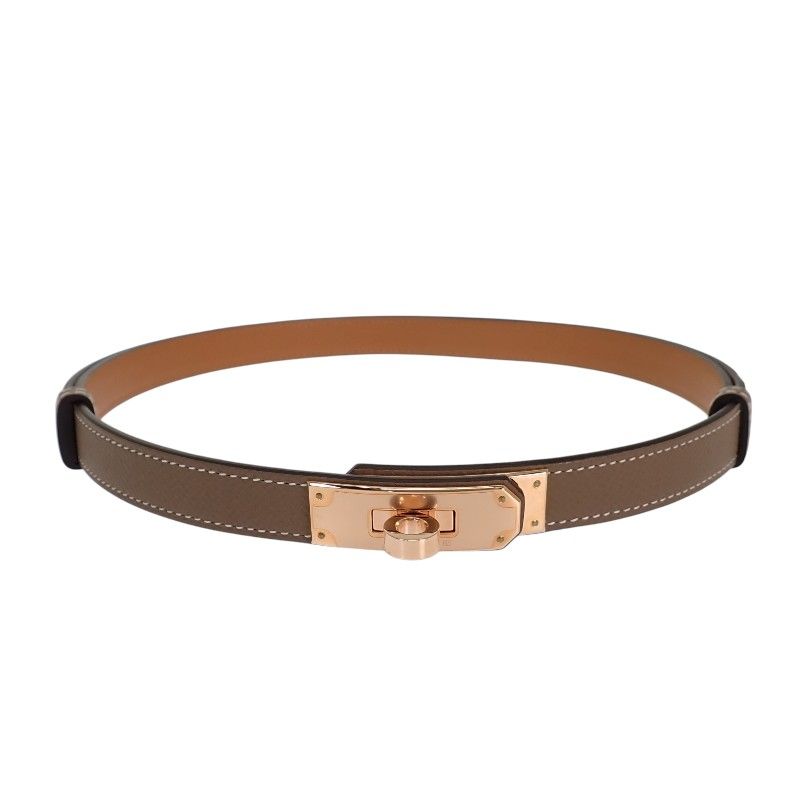 Hermes Kelly 18 Belt Veau Epsom Beige Etoupe Gold