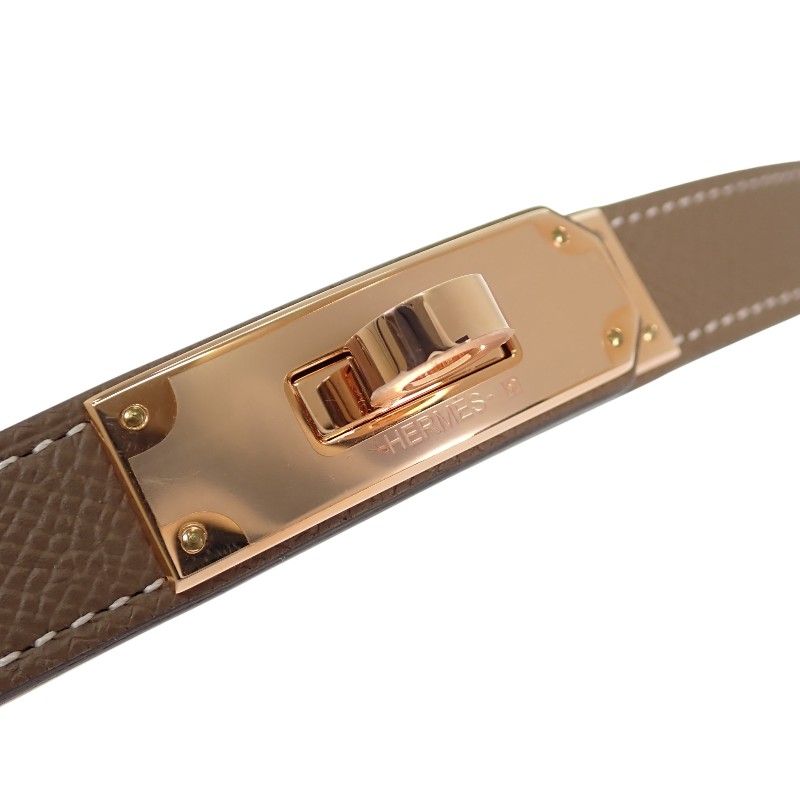 Hermes Kelly 18 Belt Veau Epsom Beige Etoupe Gold
