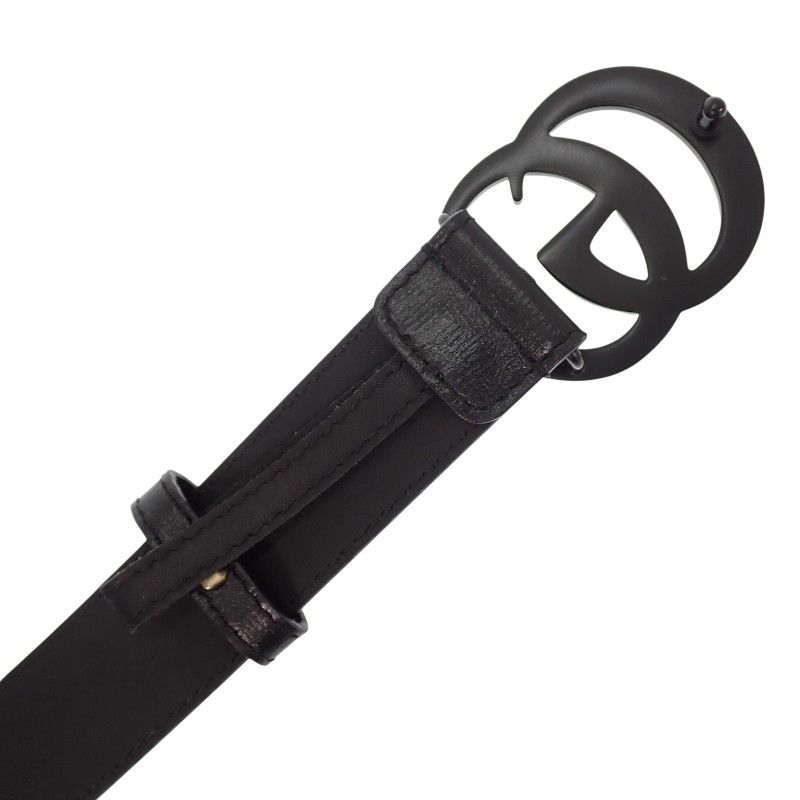 Gucci GG Marmont Slim Monochrome 75 Belt Leather Black