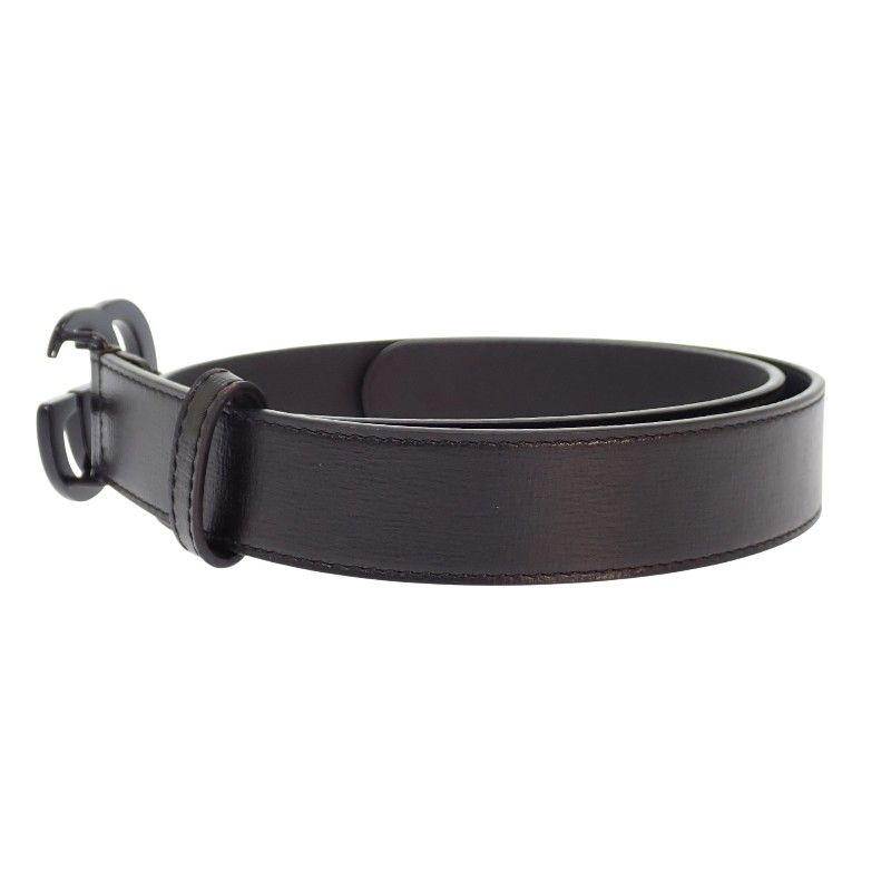 Gucci GG Marmont Slim Monochrome 75 Belt Leather Black