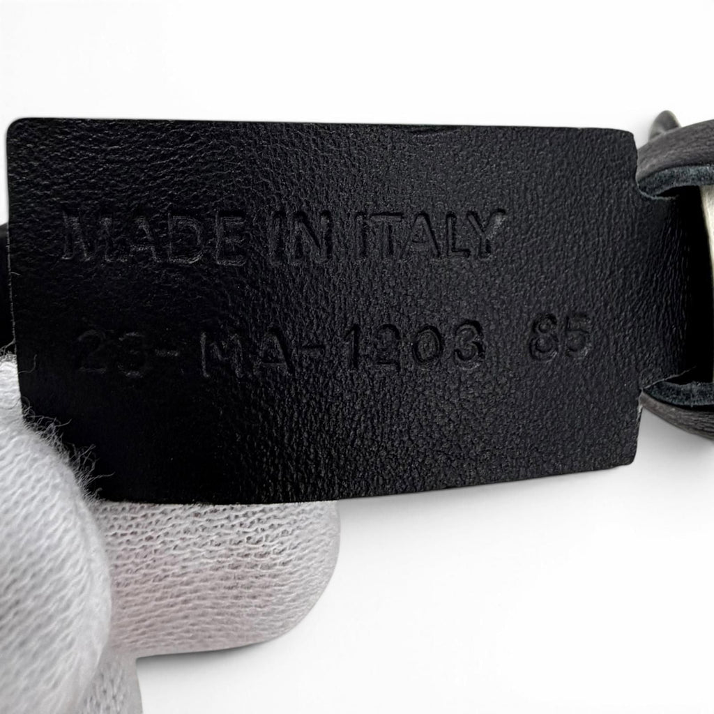 Dior Reversible CD Logo Buckle Leather Belt Black White Gold 85