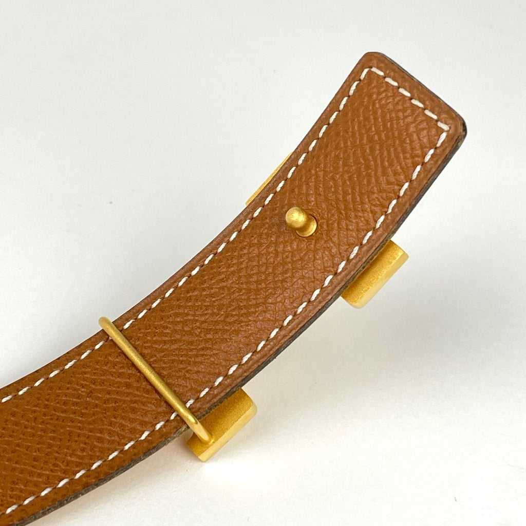 Hermes Constance Reversible Belt Leather Yellow Brown