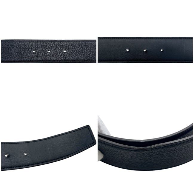 Hermes Belt Black Constance Reversible Waist 90 35 mm Zipper Pattern Leather