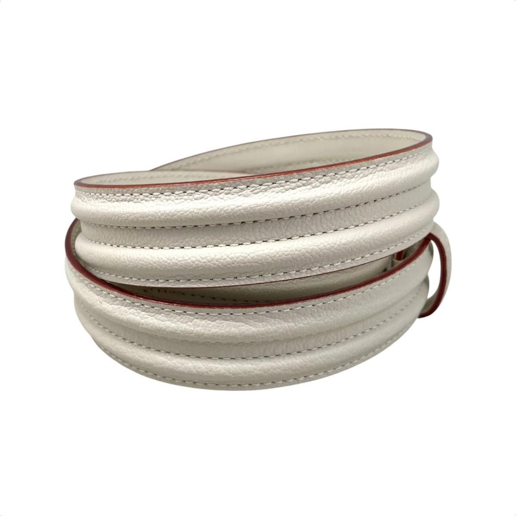 Louis Vuitton Belt Ceinture Pandora Leather Logo Buckle White Beige Gold