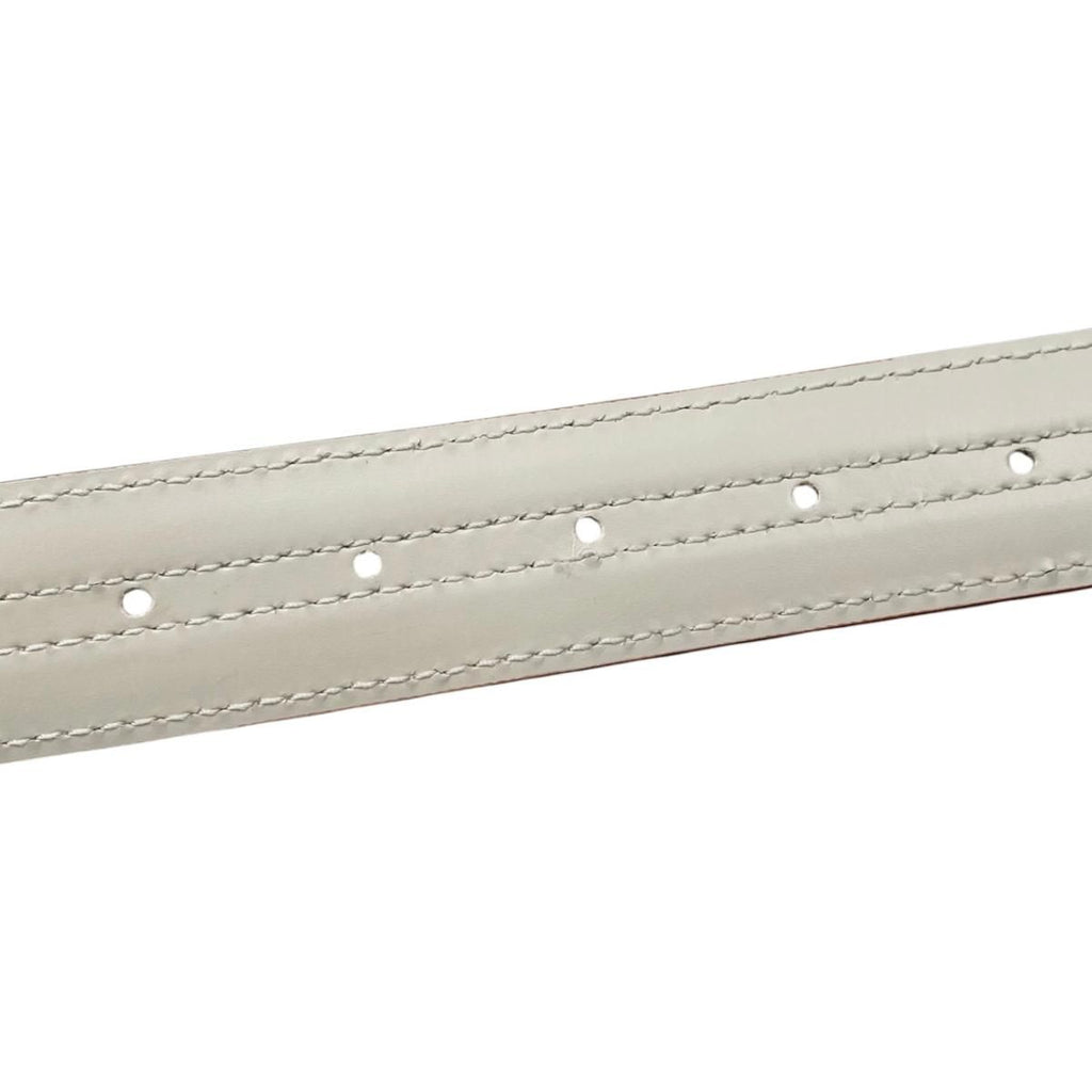 Louis Vuitton Belt Ceinture Pandora Leather Logo Buckle White Beige Gold