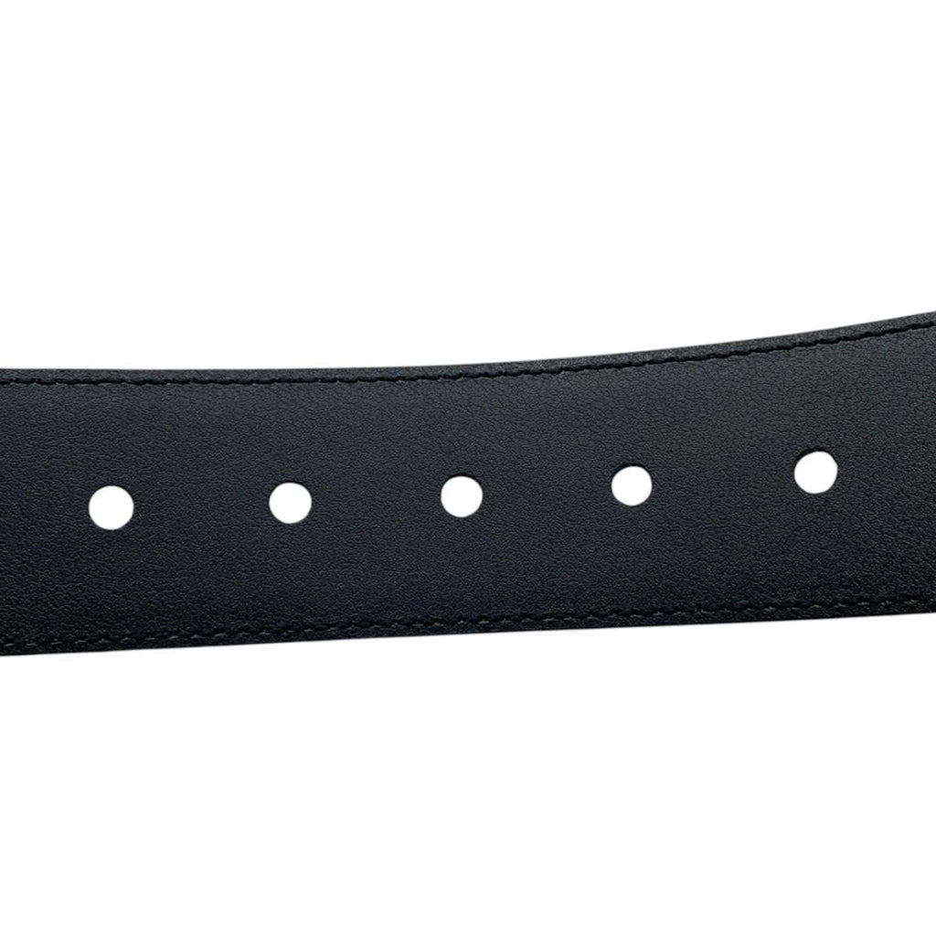 Gucci Belt Micro Guccissima Leather Logo Black Silver