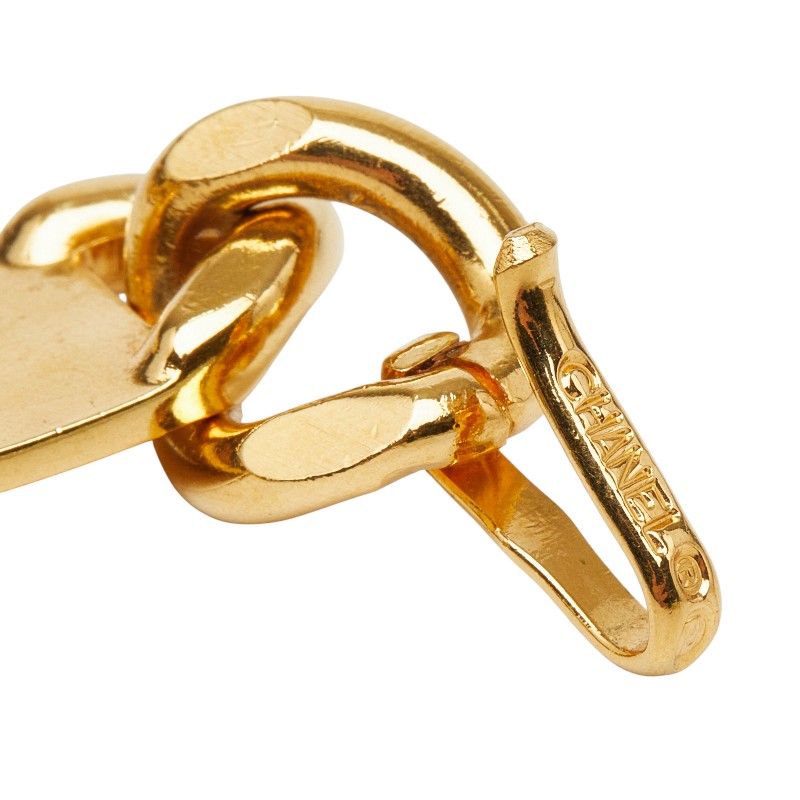 Chanel 31 Rue Cambon le Logo Plate Chain Belt Gold Black Plated Leather