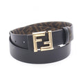 Fendi Belt Round FF Reversible Black Leather