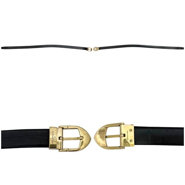 Louis Vuitton Belt Ceinture Classic Black Noir Epi Waist 88 30