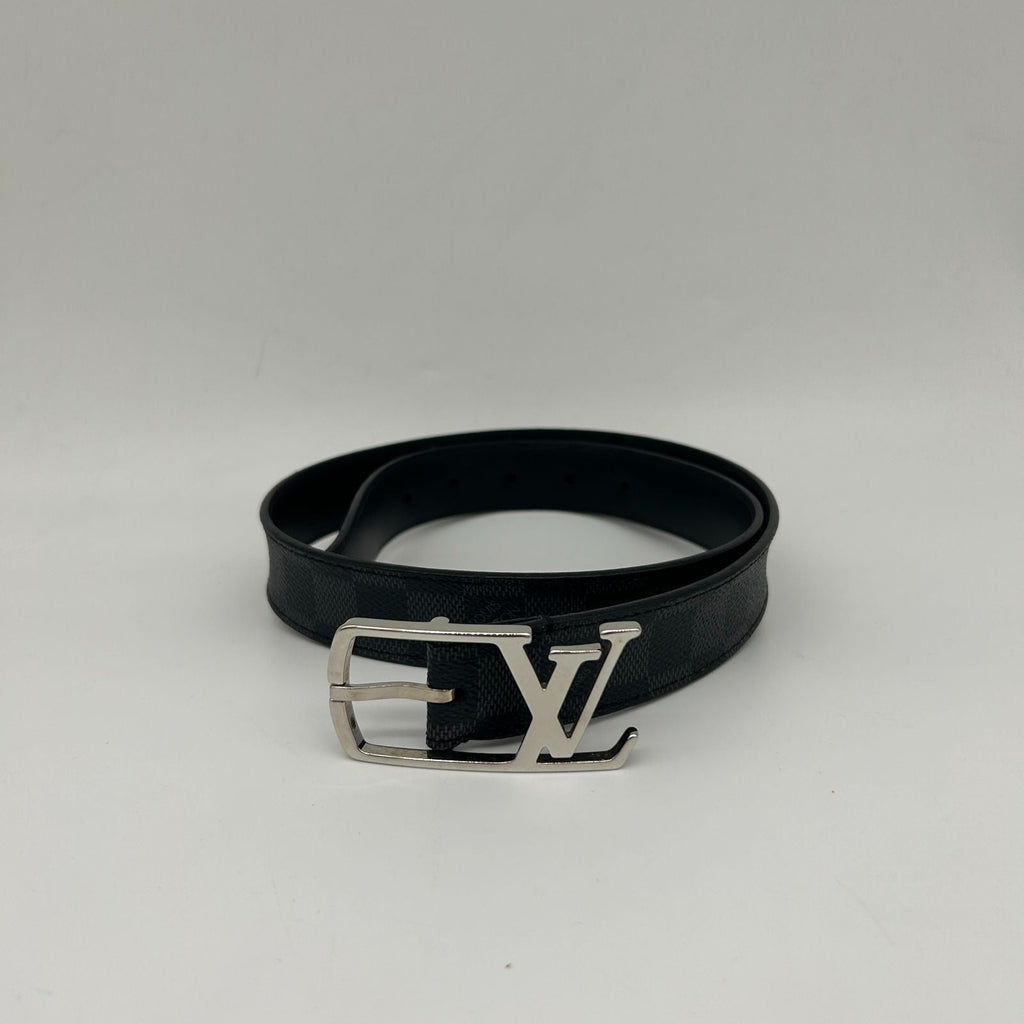 Louis Vuitton Ceinture Anagram Belt Leather Noir Black Silver