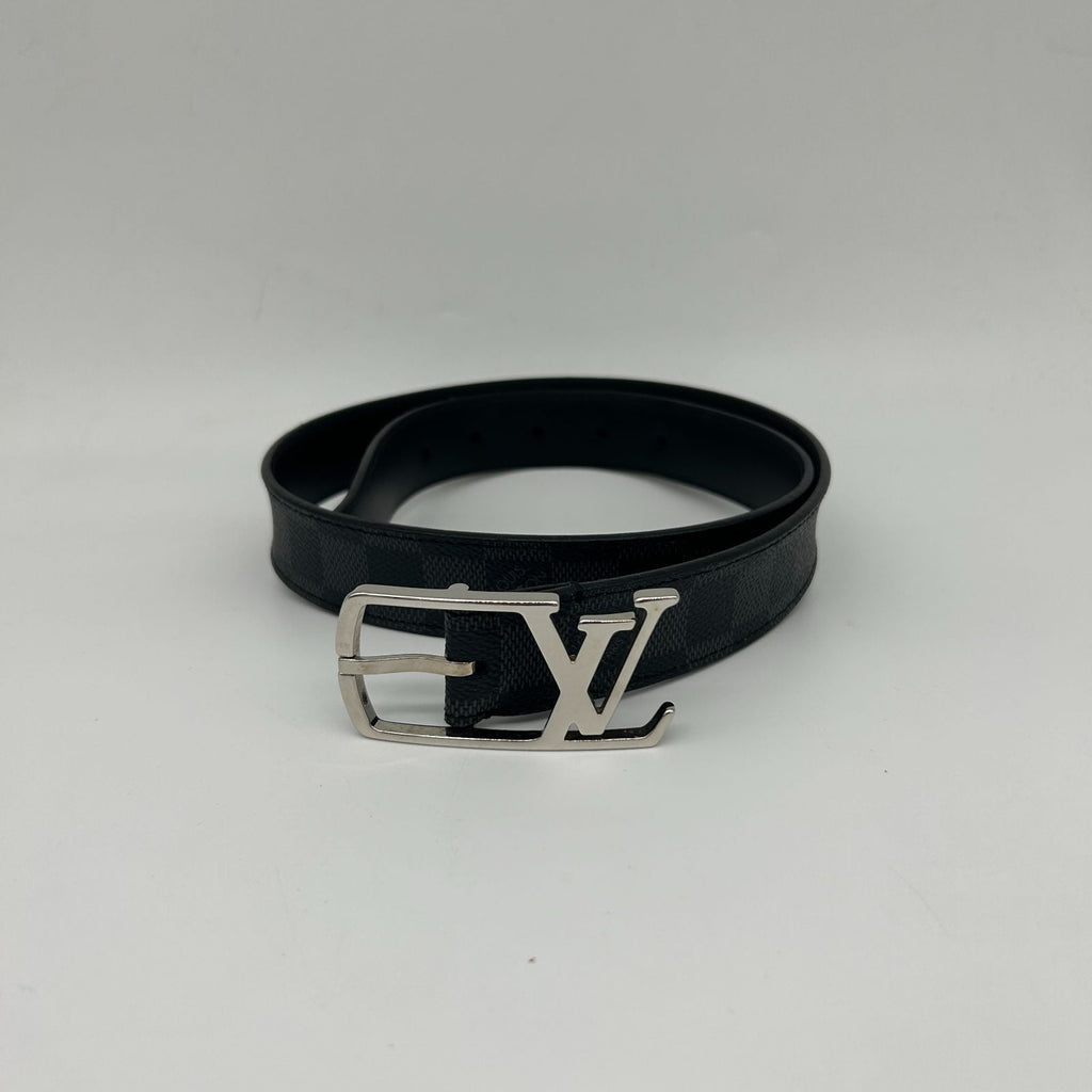 Louis Vuitton Ceinture Anagram Belt Leather Noir Black Silver