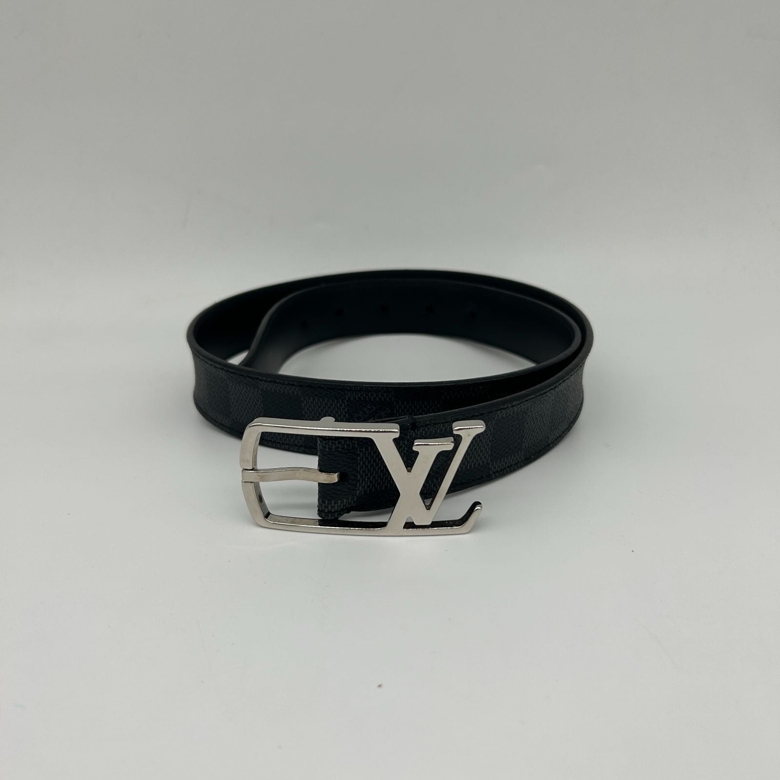 Louis Vuitton Ceinture Anagram Belt Leather Noir Black Silver